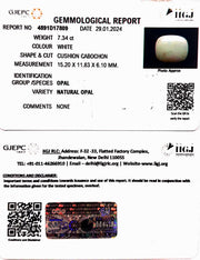 7.34/CT Natural Fire Opal with Govt. Lab Certificate (4551)